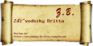 Závodszky Britta névjegykártya